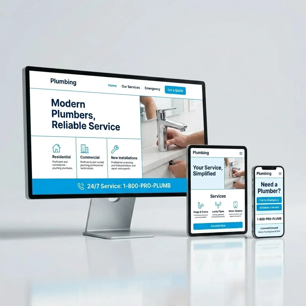 Plumber Website Multi-Device Mockup