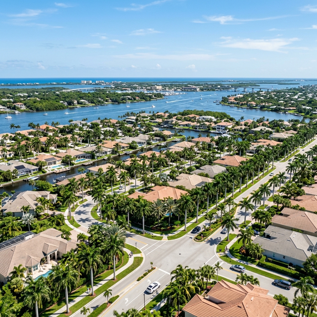 Palm City Florida Aerial View - Residential Neighborhoods and Parks, Palm City FL